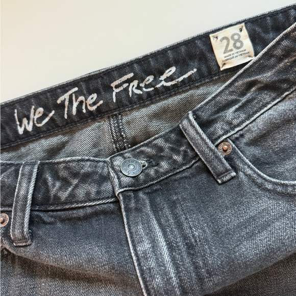 Free People Fringe Fray Western Black Mini Distressed Denim Skirt Women Size 28 - Picture 9 of 14